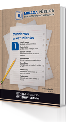 Portada de Cuadernos de estudiantes n.º 1, publicación de Editorial IAEN, 2024.