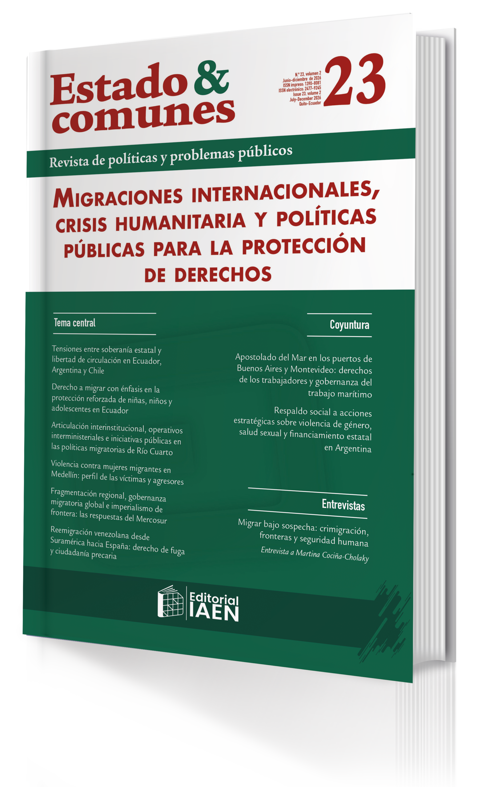 Portada de Estado & comunes, Vol. 2, Núm. 23 (2026): Migraciones internacionales, crisis humanitaria y políticas públicas para la protección de derechos
