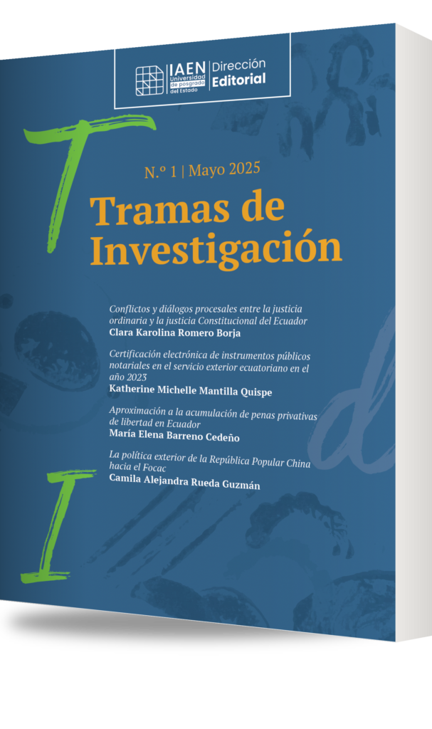 Portada de Tramas de investigación 1, publicación académica de Editorial IAEN, mayo de 2025
